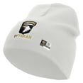 thumbnail image 1 of 101st Airborne Veteran Embroidered 8 Inch Knitted Short Beanie - White OSFM, 1 of 5