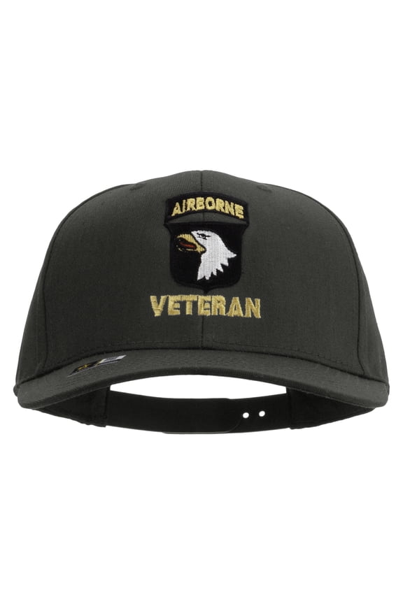 101st Airborne Veteran Embroidered Solid Cotton Twill Pro Style Cap - Charcoal OSFM