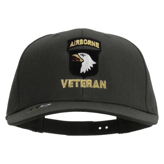 101st Airborne Veteran Embroidered Solid Cotton Twill Pro Style Cap - Charcoal OSFM