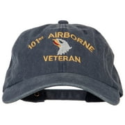 101st Airborne Veteran Embroidered Washed Cotton Twill Cap - Navy OSFM