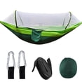 thumbnail image 1 of 102.3x55 Inch Camping Hammock with Mosquito Net and Tree Straps Carabiners,Portable Camping Hammock with Net and Heavy Duty Straps,Foldable Outdoor Hanging Bed for Camping Backpacking Travel Hiking, 1 of 6