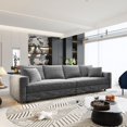 thumbnail image 1 of 102.4 " Modern Sectional Sofa Couch,Convertible Sofa Plush Corduroy 4-Seat Upholstered Sofa with Soft Pillows for Living Room Bedroom,Grey, 1 of 7