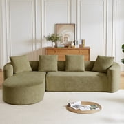 102" Curved Sectional Sofa with Chaise, 4 Seat Chenille Cloud Couch, Deep Seat L Shaped Modular Sofa, No Assembly Required