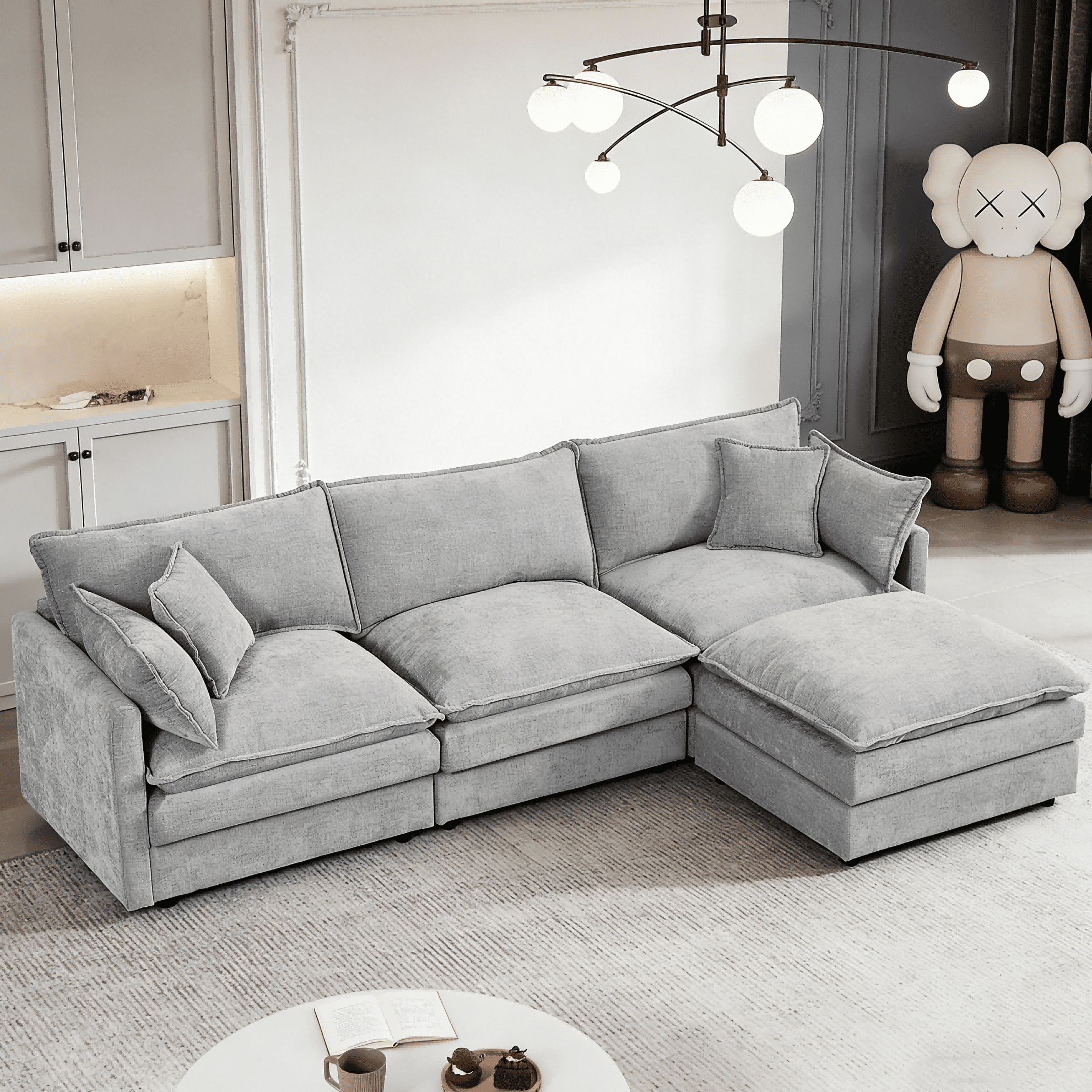 102 Inch Modular Sectional Sofa Set - L Shaped Couch for Living Room, 3 ...
