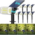 thumbnail image 1 of Solar Lights Outdoor, 8 pack, 102 LEDs, 4 Modes, IP65 Waterproof, Adjustable Solar Spotlight & Panel, Flood Lights for Yard, Garden - Cool White, 1 of 7