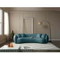 thumbnail image 1 of 102" Modern Sofa Couch, Upholstered Half Moon Curved Living Room Sofa with 2 Throw Pillows, 3-Seat Teddy Fleece Velet Fabric Leisure Couch with Armrest for Living Room, Office, Blue, 1 of 7