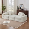 thumbnail image 1 of 102" Modular Sectional Sofa,Cloud Boneless Couch with Non Slip Base,Modern Loveseat Sofa Upholstered Sleeper Sofa Couch for Living Room,Bedroom,No Assembly Required,White, 1 of 8