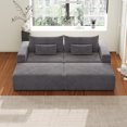 thumbnail image 1 of 102" Oversized Corduroy Sectional Lounge Chaise , Cloud Plush Loveseat with Two Removable Footstool , Fluffy Modern Sleeper Chair ,No Assembly Required, 1 of 18