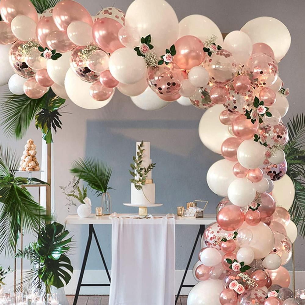65-Pc Pink Gold Confetti Balloon Kit – 12 Inch Latex Balloons With Ribbons For Parties - View #7
