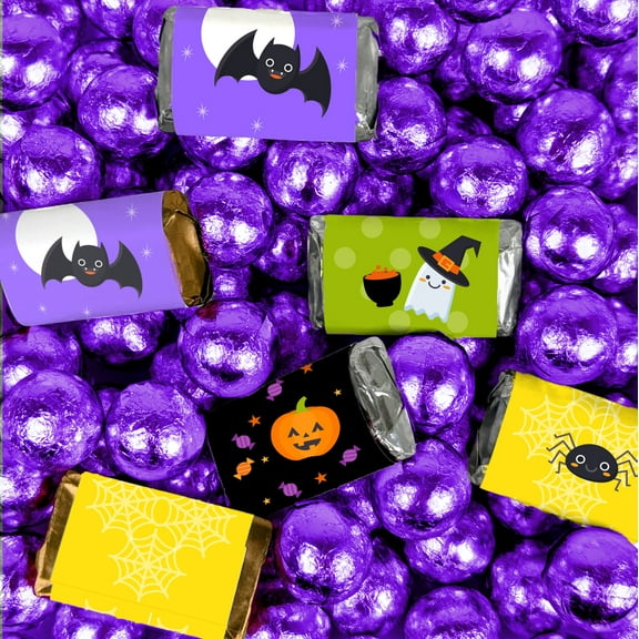 102 Pcs Halloween Critters Assorted Hershey's Miniatures and Purple Milk Chocolate Balls (1.62lb)