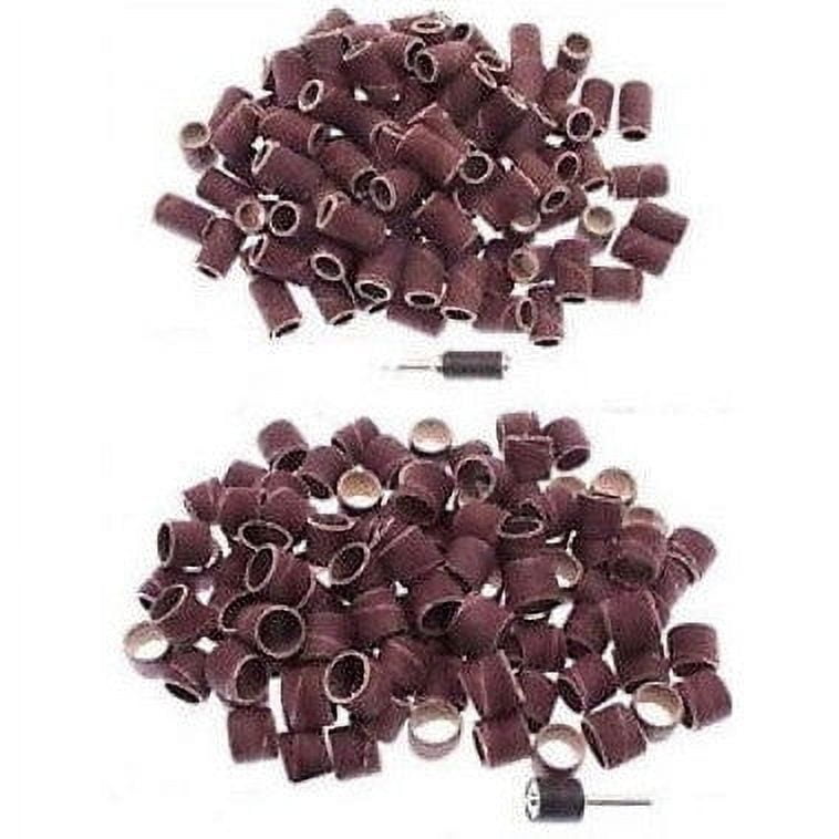 102 Piece Sanding Sander Bands Drums 1/4" Round Mixed Grits for Dremel Rotary Tools