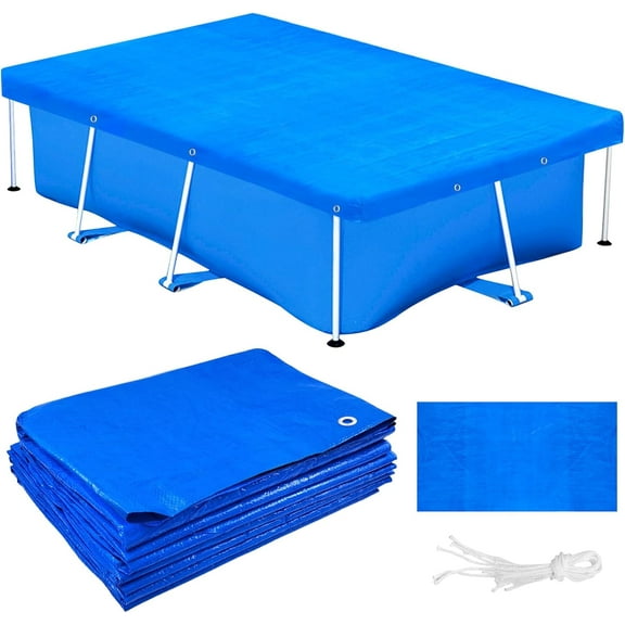 102 x 63 in Rectangular Pool Cover for Frame Above Ground Pool Cover 102" X63" Rectangle Frame Swimming Pool Cover for Heavy Duty Pool Cover Protector for Garden Swimming Pool Cover