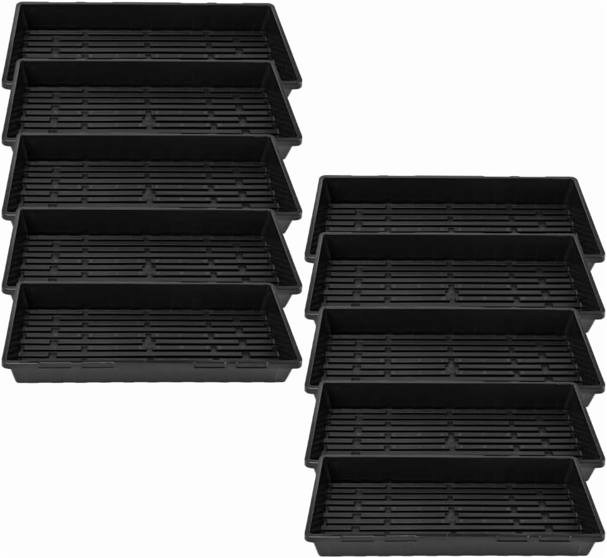 1020 Trays - Extra Strength No Holes, 10 Pack, for Propagation Seed Starter, Plant Germination, Seedling Flat, Fodder, Microgreens
