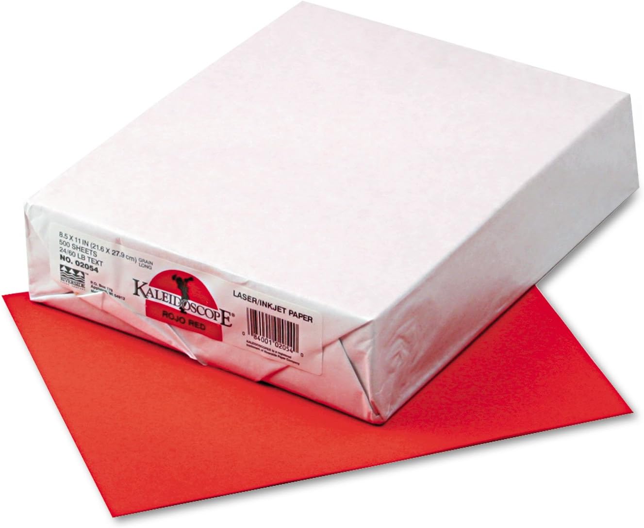 102054 Kaleidoscope Multipurpose Colored Paper, 24Lb, 81/2 X 11, Rojo