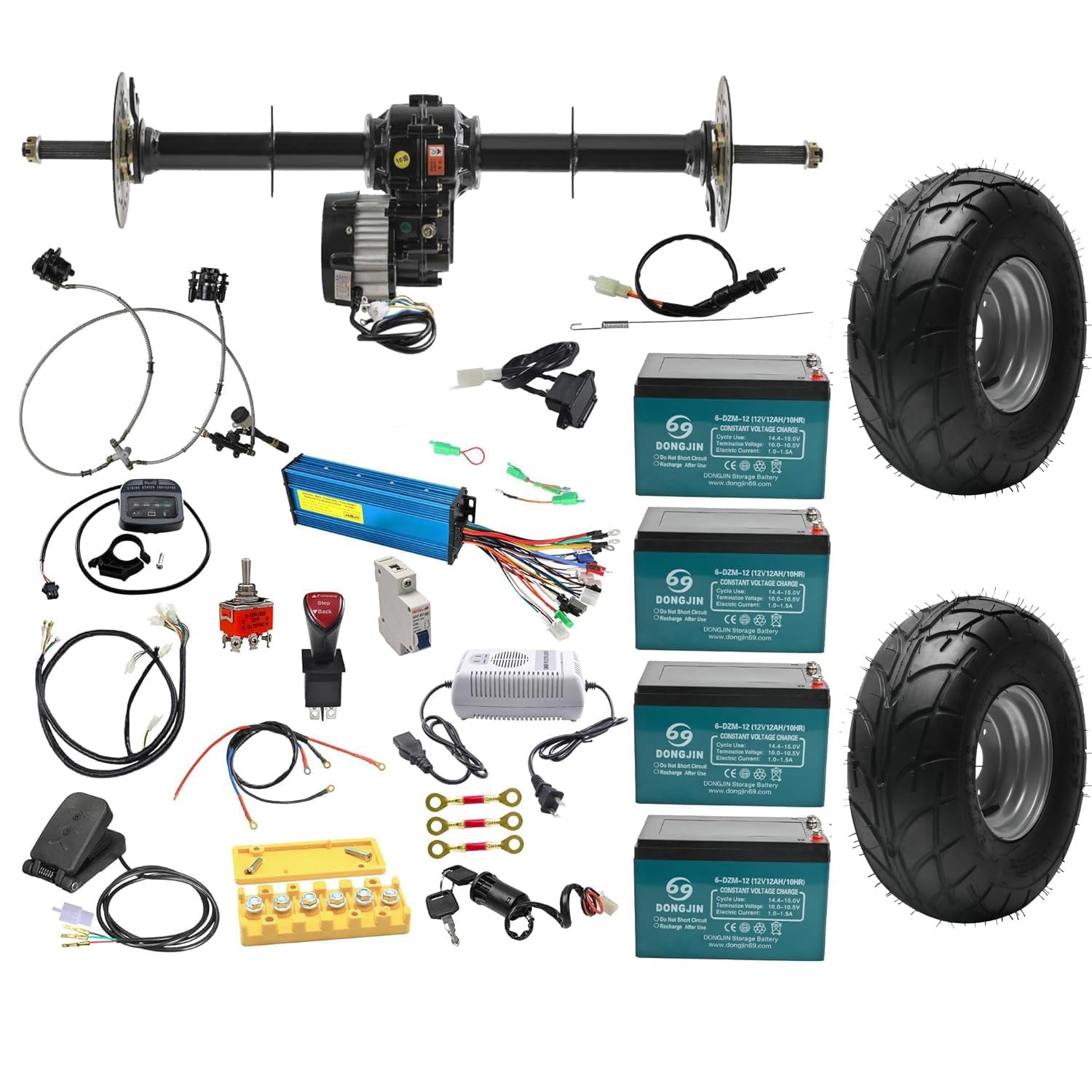 1020mm 40inch Go Kart Rear Differential Axle Kit, 48V 1000W Electric ...