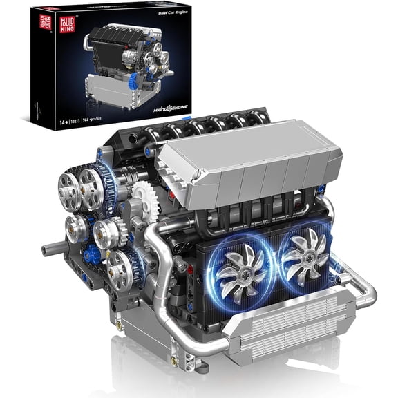 10213 Car Engine Building Sets, Intelligent Chip Drive Engine Model Kit that Runs, Build Your Own STEM V8 Engine Model Toys for Adults Collections Home or Office Décor (744+ PCS)