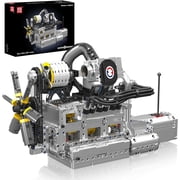 10214 4-Speed Transmission Engine Model Building Set, 2177 Pieces Mechanical Assembly Project with Functional Gearbox, High-Fidelity Internal Combustion Replica for Display
