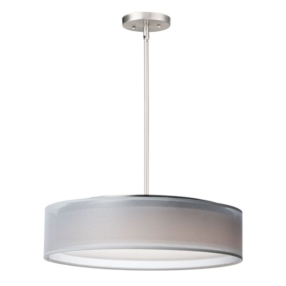 10226WOSN Maxim Lighting Prime-32.5W 5 LED Pendant-20 Inches wide by 6.5 inches high-Satin Nickel Finish-White Organza Shade Color