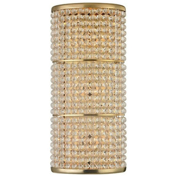 1023-AGB-Hudson Valley Lighting-Sherrill - Three Light Wall Sconce - 14.75 Inches Wide by 6.5 Inches High-Aged Brass Finish