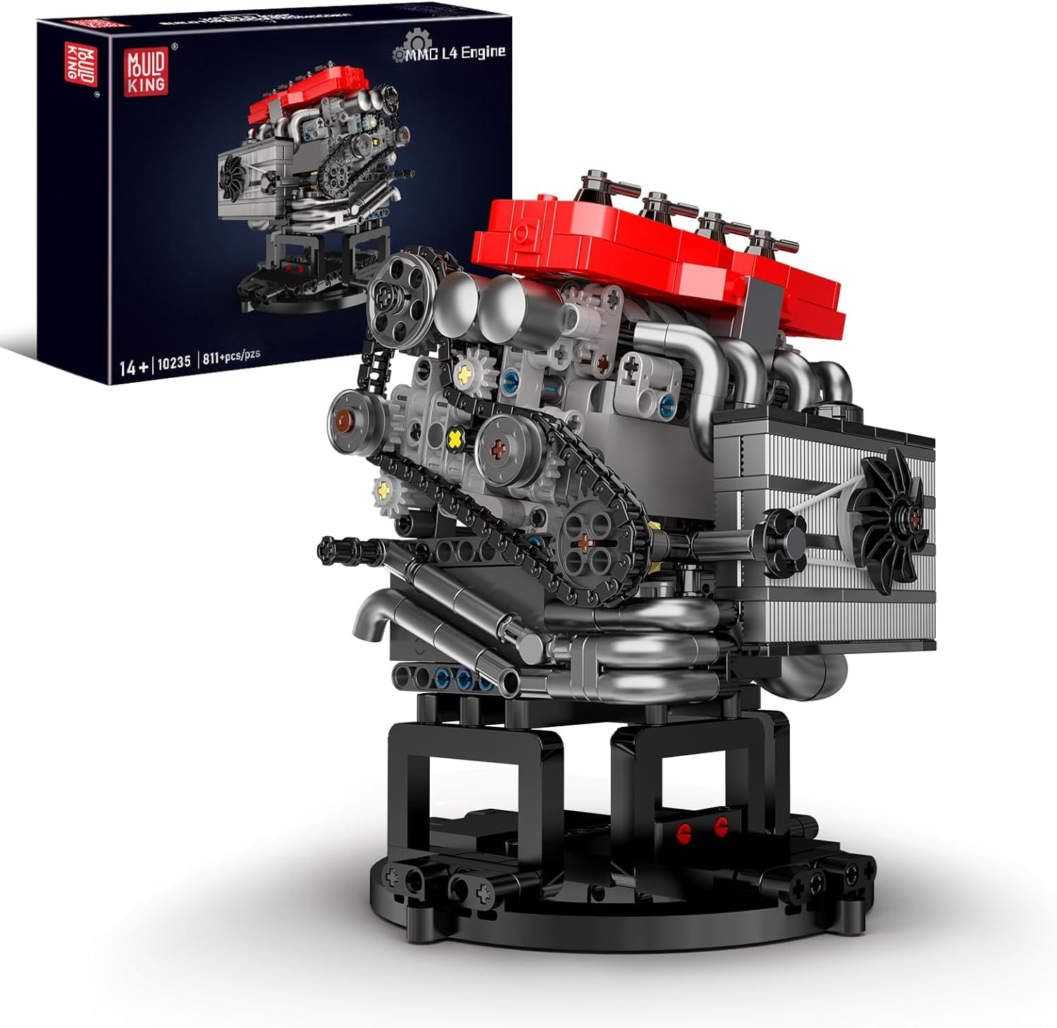 10235 Model Engine Kit That Runs- Build Your Own STEM Car Engine Model, MMC Car L4 Model Engine Kit for Adults Collections Home or Office Décor (811+PCS)
