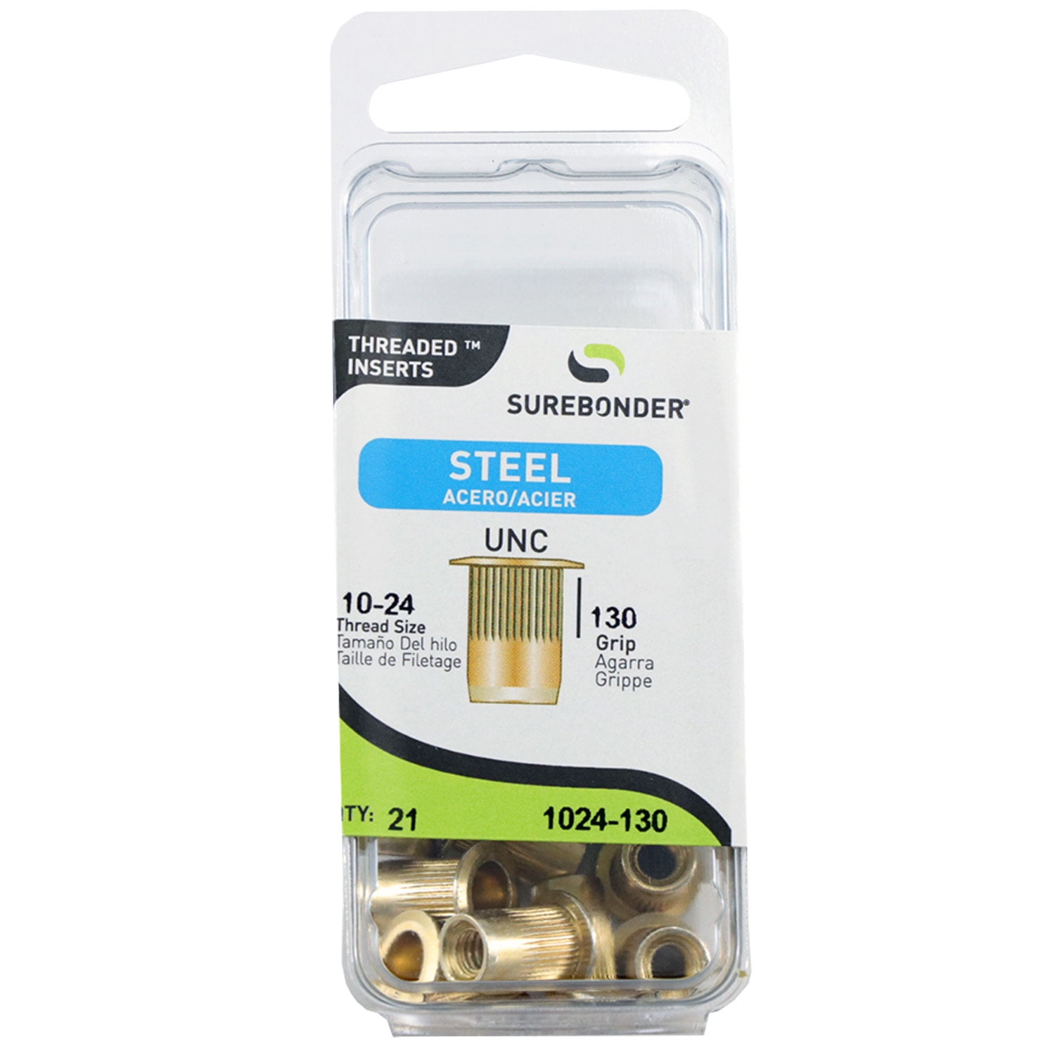 1024-130 Threaded Inserts - 10-24 Thread Size - 21 Count