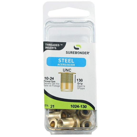 1024-130 Threaded Inserts - 10-24 Thread Size - 21 Count