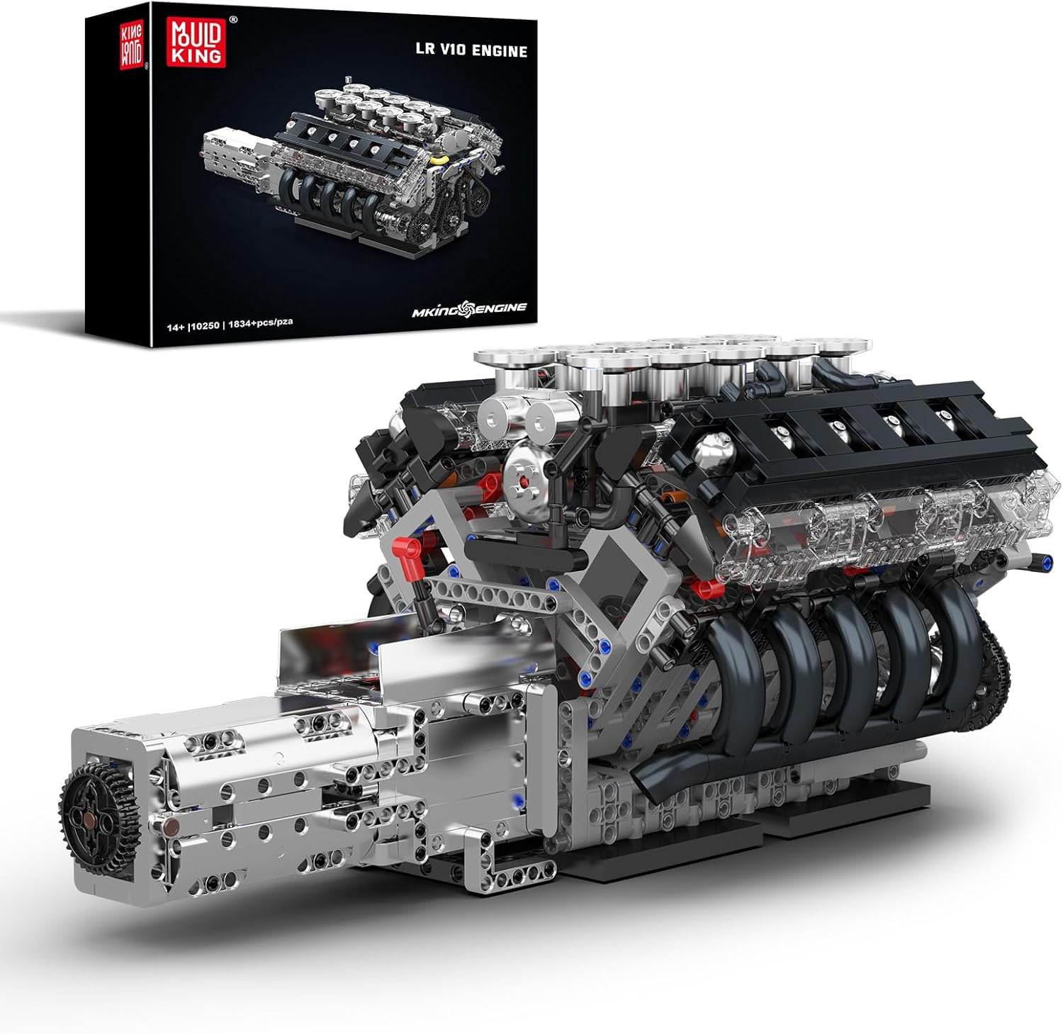 10250 Engine Building Blocks Sets- Build Your Own STEM V10 Engine Model Kit, 10-Cylinder Car Engine Building Engineering Toys for Adults Collections Home or Office Décor (1834+PCS)