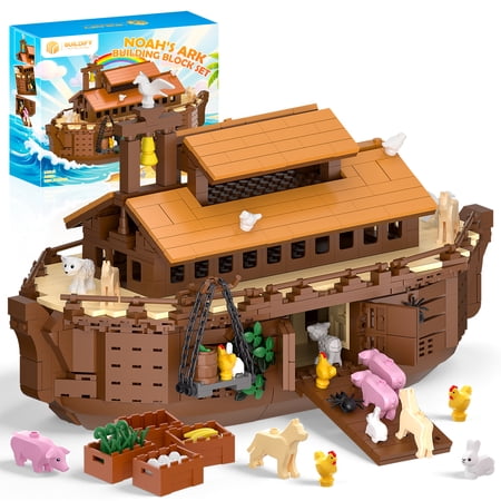 1026Pcs Noah's Ark Building Set, Baptism Gift for Kids, Religious Bible Story Model, Christian Birthday Toy for Boys Girls 8+