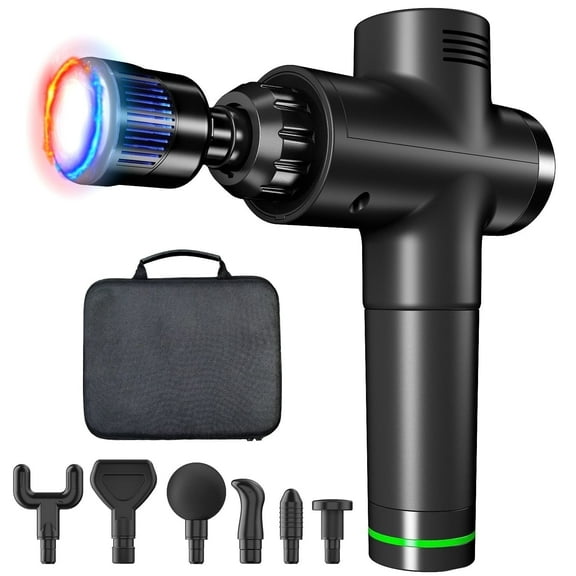 Cshidworld Massage Gun, Heat and Cool Muscle Massager for Back Pain Relief, Hot Cold Percussion Massager, Muscle Massager for Athletes, Quiet Travel Massager with 7 Replacements & Carry Case