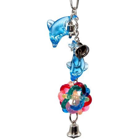 1029 Nobby Diving Dolphins M&M Bird Toys Handcrafted Acrylic Pulling