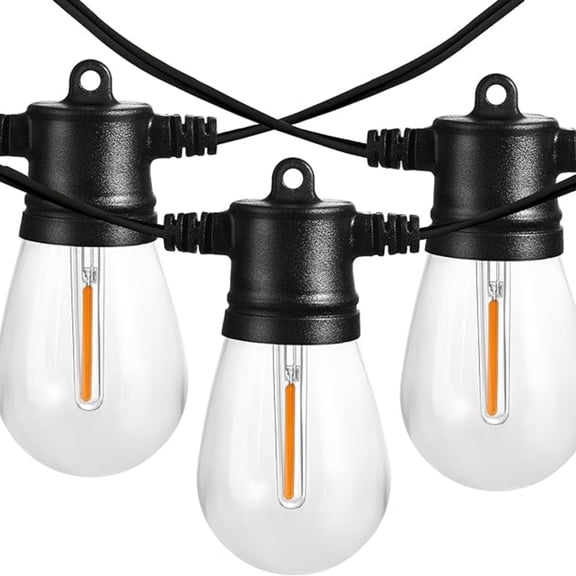 102FT Outdoor String Lights, Waterproof Patio Lights with 35 Shatterproof LED Bulb Hanging Light String, Black String Light Vintage Party Lights for Garden, Backyard, Porch, Cafe, Deck, Wedding