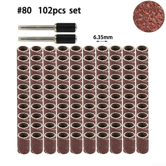 102PCS #80#100#120 Grit Sanding Drum Kit With Sanding Mandrel Rotary Tools