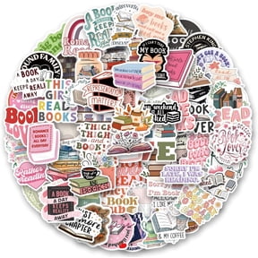 102PCS Bookish Stickers Pack,Book Stickers for Kindle,Laptop Computer Phone Water Bottle Waterproof Stickers Book Lover Gift