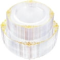 thumbnail image 1 of 102PCS Clear Gold Plastic Plates - Clear Disposable Plates with Gold Rim - Clear Party Plates Include 51PCS 7.5inch Dessert Plates, 51PCS 10.25inch Dinner Plates for Weddings & Parties, 1 of 18