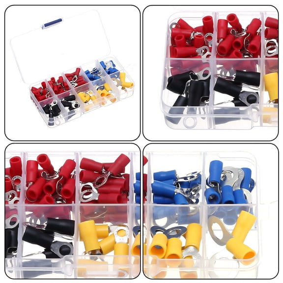 102PCS Insulated Electrical Wire Splice Terminal Spade/Crimp/Ring Connector Kit