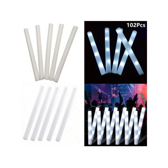 102PCS LED Light Up Foam Sticks Wand Rally Batons Flashing Glow Stick For Party, LED Foam Glow Sticks Light Up Flashing Wands Show DJ Party Wedding Birthday Christmas Halloween Festival Events