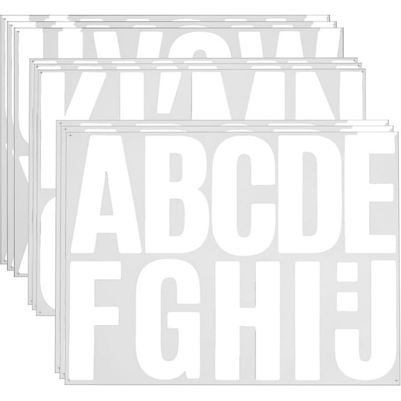 102PCS Large Letter Stickers, 4 Inch Vinyl Alphabet Stickers Self-Adhesive Poster Stick on Letters Decal for Bulletin Board Mailbox Scrapbooking Poster Craft DIY Decor (White)