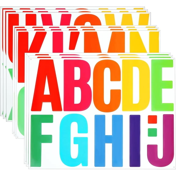 102PCS Large Letter Stickers, Vinyl Letters 4 Inch Large Alphabet Stickers Waterproof Stick on Colorful Sticker Letters for Poster Bulletin Board Mailbox House Address Signs Wall Decor