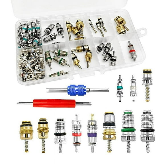 102Pcs Air Conditioning Valve Core Valve Cores A/C R12 R134a Accessories Kit, Valve St y19894