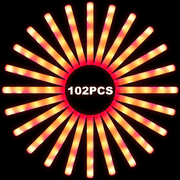 102Pcs LED Light Up Foam Sticks with Color Flashing, Glow Party Supplies for Wedding Birthday, Raves, Concert, Camping, New Year, Carnival, Halloween Christmas, Red Flashing Lights