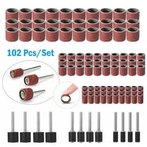 102Pcs Sanding Bands Drum Sleeve 80 Grit Mandrel For Rotary Tool Kit Accessories Home Garden Workshop Equipment Rotary Tools