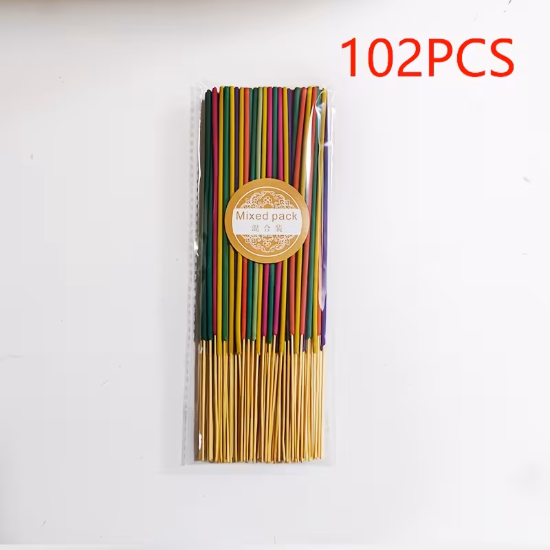 102pcs Multi-color And Multi Fragrance Mixed High-quality Bamboo Sticks, 22cm/8.66in, Suitable for Yoga And Meditation, Air Purification, Holiday Gifts, Etc