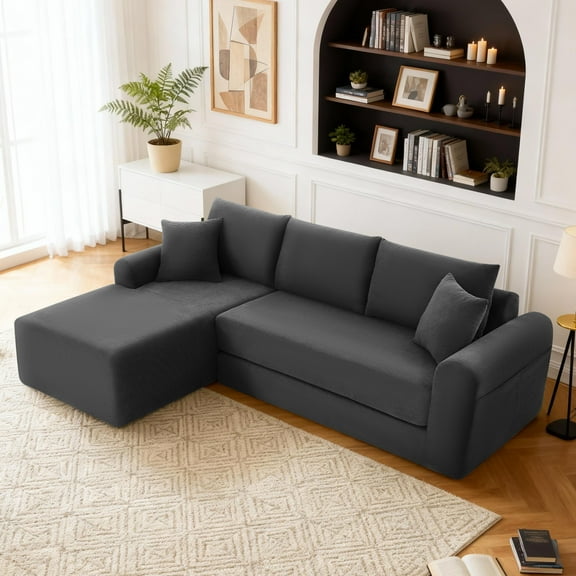 103" Cloud Sectional Couch with L-Shape Chaise,4 Seat Modern Modular Sofa with Deep Seat，Upholstered Couches for Living Room (Left Facing Chaise)