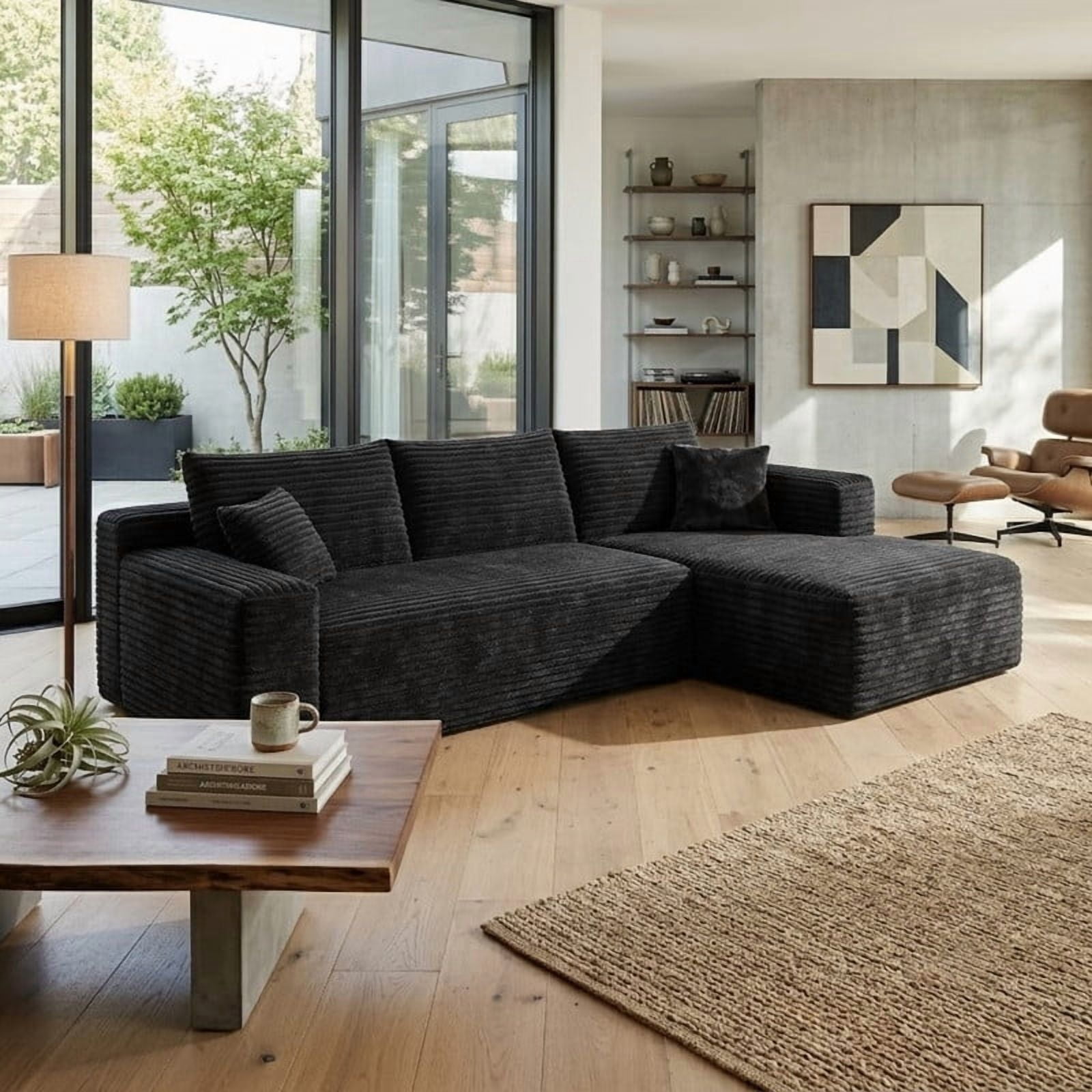 103" Cloud Sectional Sofa, Modern L-Shaped Modular Couch with Chaise Lounge, Minimalist Comfort Deep Seat Sofa for Living Room, Apartment, Bedroom, No Assembly Required