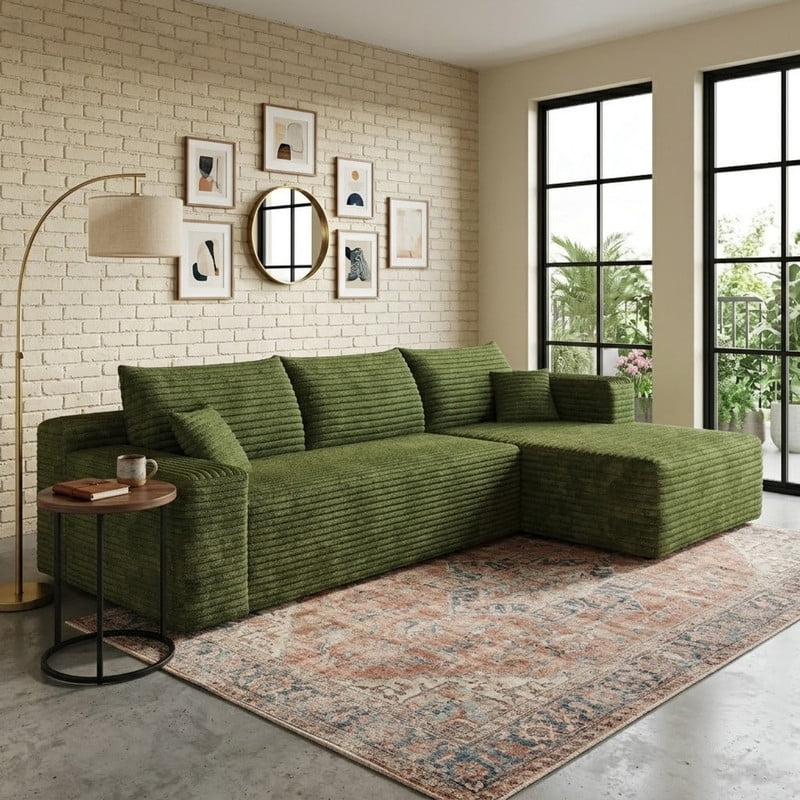 103" Cloud Sectional Sofa, Modern L-Shaped Modular Couch with Chaise Lounge, Minimalist Comfort Deep Seat Sofa for Living Room, Apartment, Bedroom, No Assembly Required