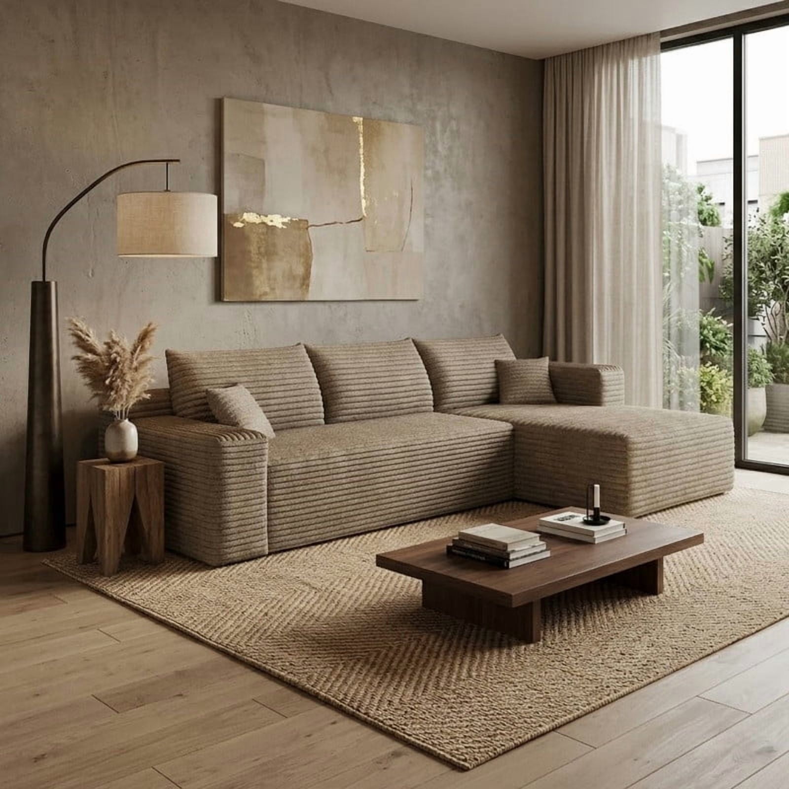 103" Cloud Sectional Sofa, Modern L-Shaped Modular Couch with Chaise Lounge, Minimalist Comfort Deep Seat Sofa for Living Room, Apartment, Bedroom, No Assembly Required
