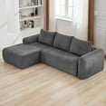 thumbnail image 1 of 103" Gray Cloud L-Shaped Modular Sectional Sofa with Deep Seat, Oversized Corduroy Couch for Living Room & Bedroom, No Assembly, 1 of 7