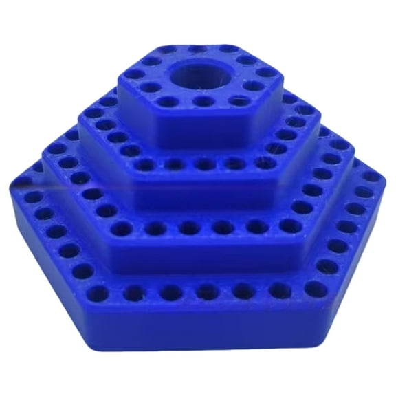 103-Hole Screwdriver Bit Storage Tower A,Blue Hexagonal Stackable Tool Bit Holder,Multi Layer Drill Bit Organizer with Holes,Blue Hexagonal Stackable Drill Bit Organizer,Multi-Layer Tool Holder