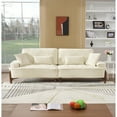 thumbnail image 1 of 103 Inch With Pillows. Comfy 24-inch Seat. High Cushions. Breathable Material. Strong Wood Frame. 3, Beige. Modern Style. Easy To Put Together. 600-pound Capacity 103" For Living Room & Bedroom., 1 of 6