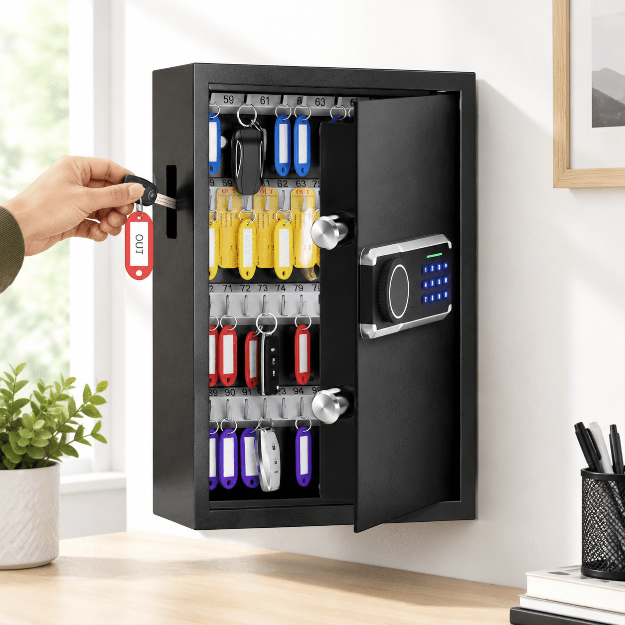 103 Keys Heavy Duty Wall Mount Key Lock Box For Secure Key Storage ...